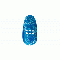 Гель лак № 205 (синий с блестками разных размеров) 